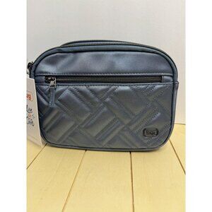 LUG Super Coupe 2 Satin Luxe Convertible Crossbody Bag NWT Metallic Blue Moon